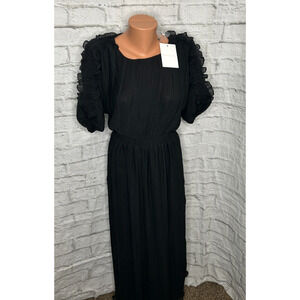 Endless Rose Chiffon Plisse Back Cutout Maxi Dress Sz XS oversized